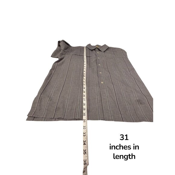 Mountain Hardwear Button Up Shirt Mens XL Gray Striped Hiking Outdoor - Picture 6 of 8